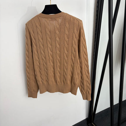 RALPH LAUREN 26S BEAR-EMBROIDERED CABLE-KNIT CARDIGAN 676