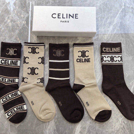 CELINE 26S CREW SOCKS 375609 (1 BOX)