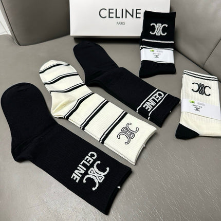 CELINE 26S CREW SOCKS 412449 (1 BOX)