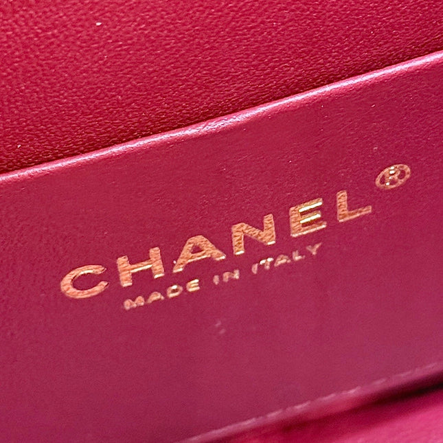 CHANEL 26S MINI BOX BAG 15 IN GREEN CALFSKIN CROCODILE EMBOSSED