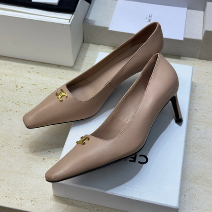 CELINE 26S HIGH HEELS 65 MM IN NUDE BEIGE CALFSKIN