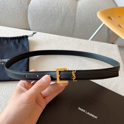 YSL 25S BELT 20 MM IN BLACK CALFSKIN 588783