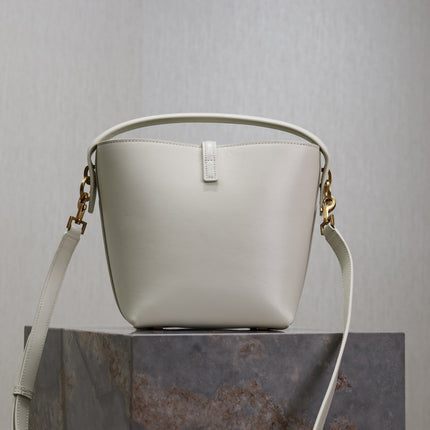 YSL 25S LE 37 BAG 20 IN DUSTY GRAY CALFSKIN GOLD HARDWARE