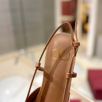 VALENTINO 26S SLINGBACK IN NUDE BEIGE SMOOTH CALFSKIN
