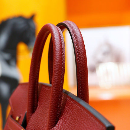 HM 25S BIRKIN BAG 25 CM IN DARK RED TOGO WITH GOLD HARDWARE