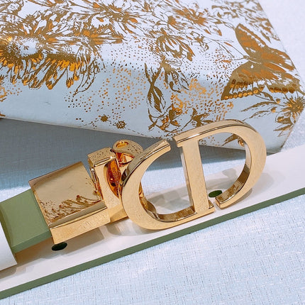 DIOR 25S BELT 20 MM IN OLIVE GREEN CALFSKIN 572895