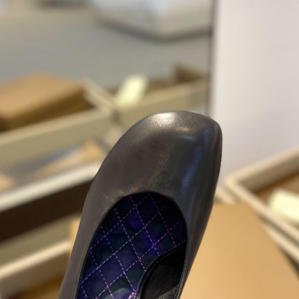 BURBERRY 26S HIGH HEELS 85 MM IN BLACK CALFSKIN